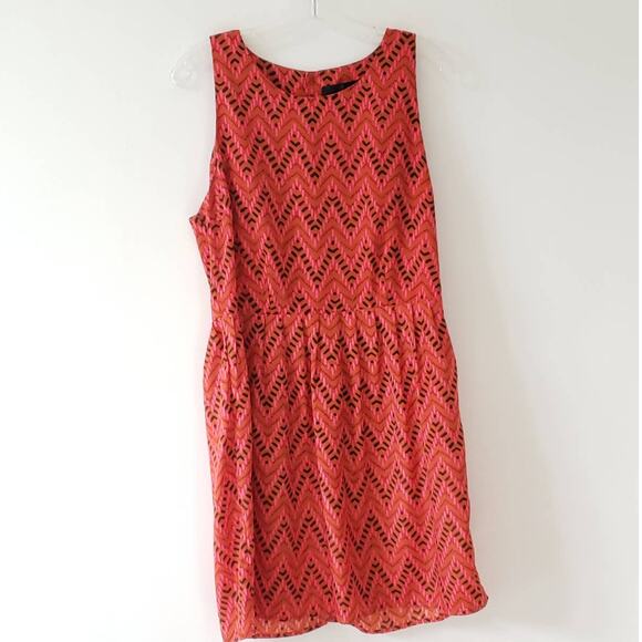 Jack by BB Dakota Aiko Dress Red Chevron Mini Sleeveless Large - Picture 8 of 11